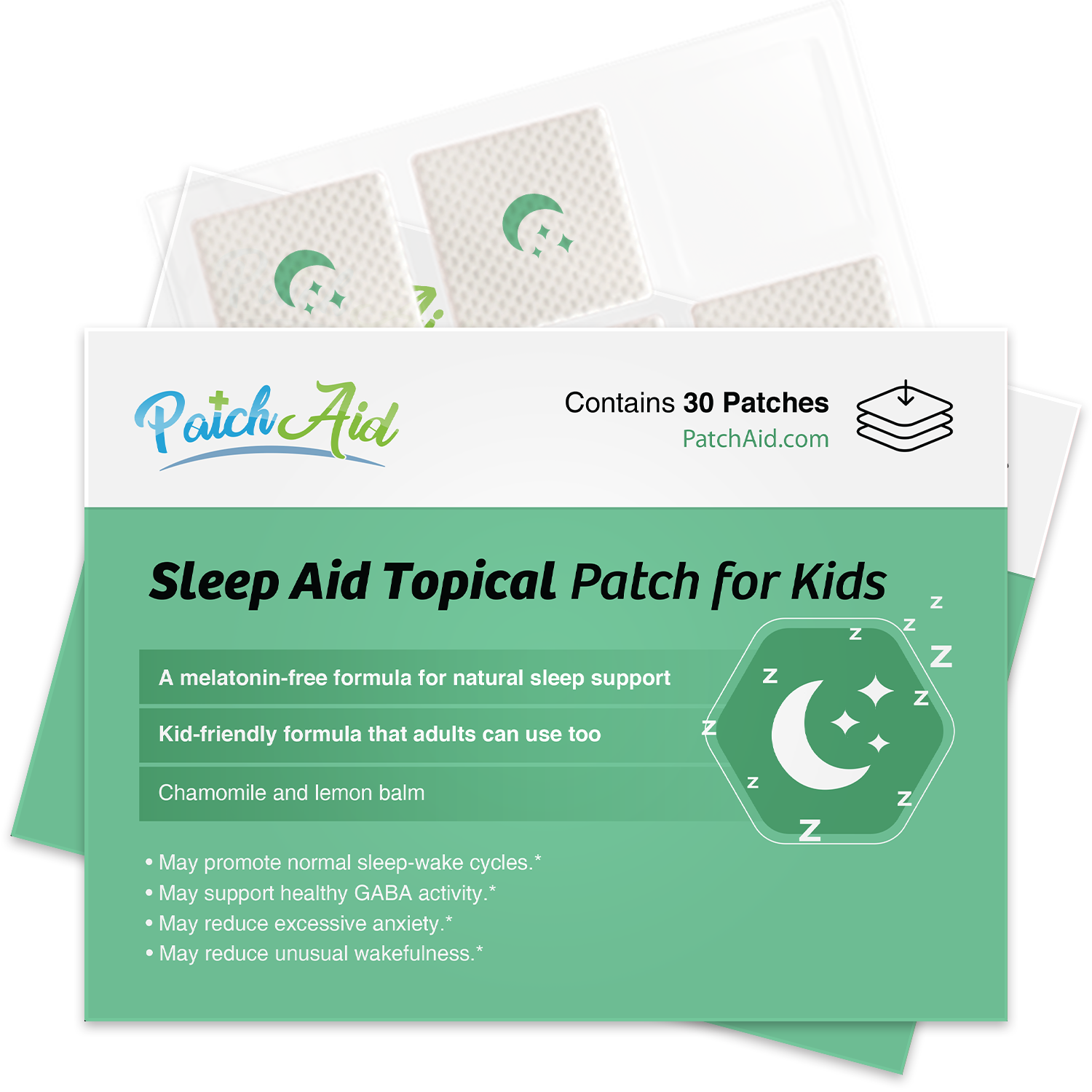 Sleep Aid Topical Patch for Kids by PatchAid - Melatonin-Free! - High-quality Vitamin Patch by PatchAid at BariatricPal Store