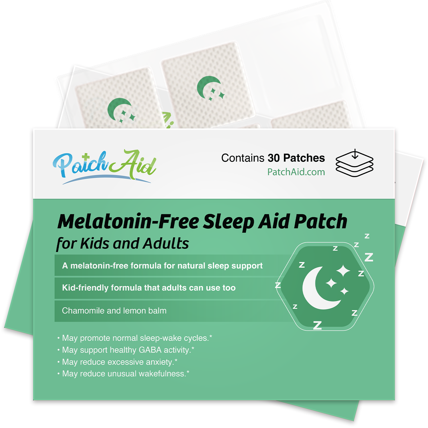 Melatonin-Free Sleep Aid Topical Patch for Kids and Adults by PatchAid