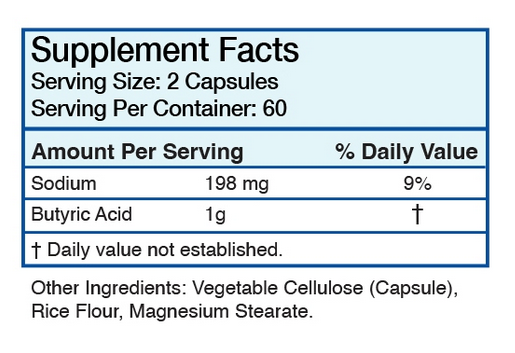 Absolute Nutrition Sodium Butyrate, 120 capsules