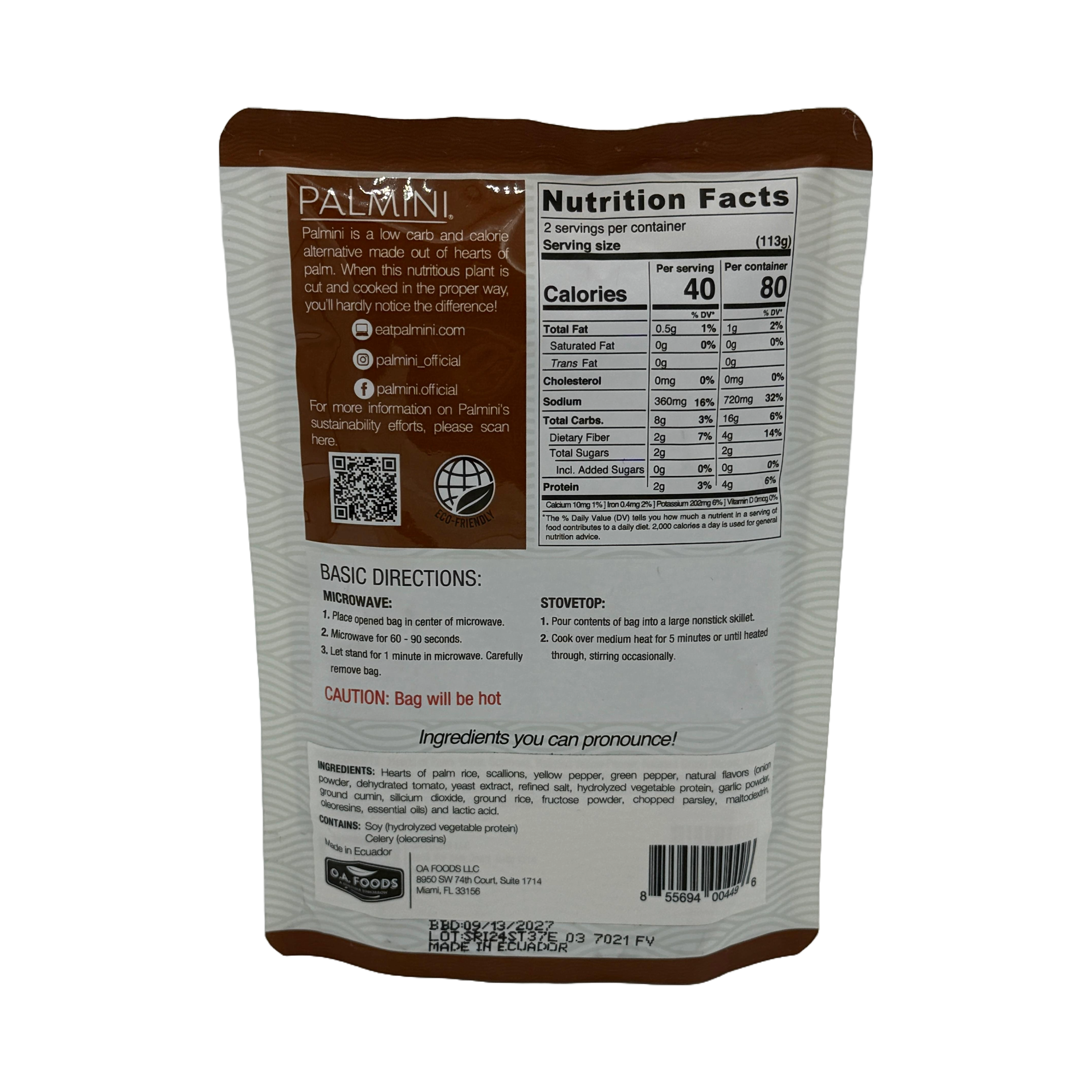 Palmini Low Carb Hearts Of Palm Spanish Rice, 8 oz