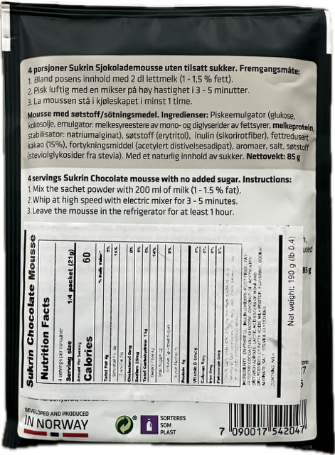 Sukrin Chocolate Mousse Mix