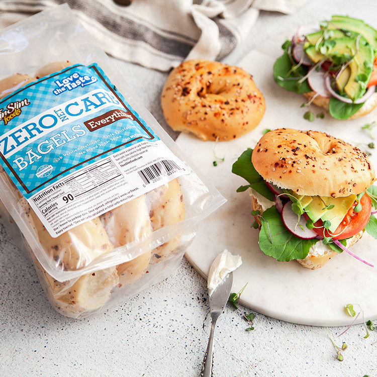 ThinSlim Foods Zero Carb Protein Bagels - Everything
