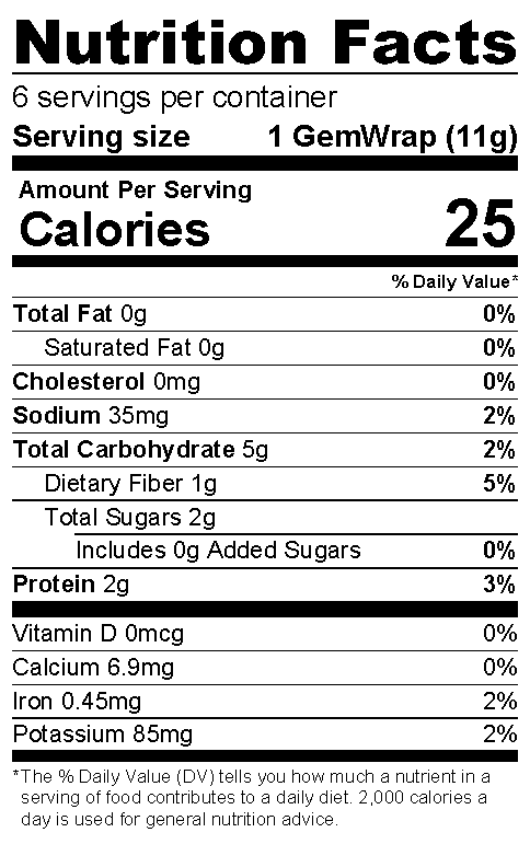 GemWraps Sandwich Wraps by NewGem Foods - Tomato