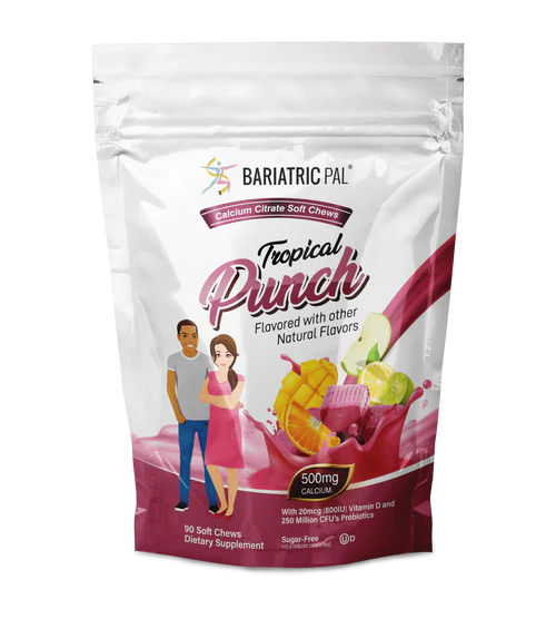 BariatricPal Sugar-Free Calcium Citrate Soft Chews 500mg with Probiotics - All 11 Flavors Variety Pack - High-quality Calcium by BariatricPal at BariatricPal Store