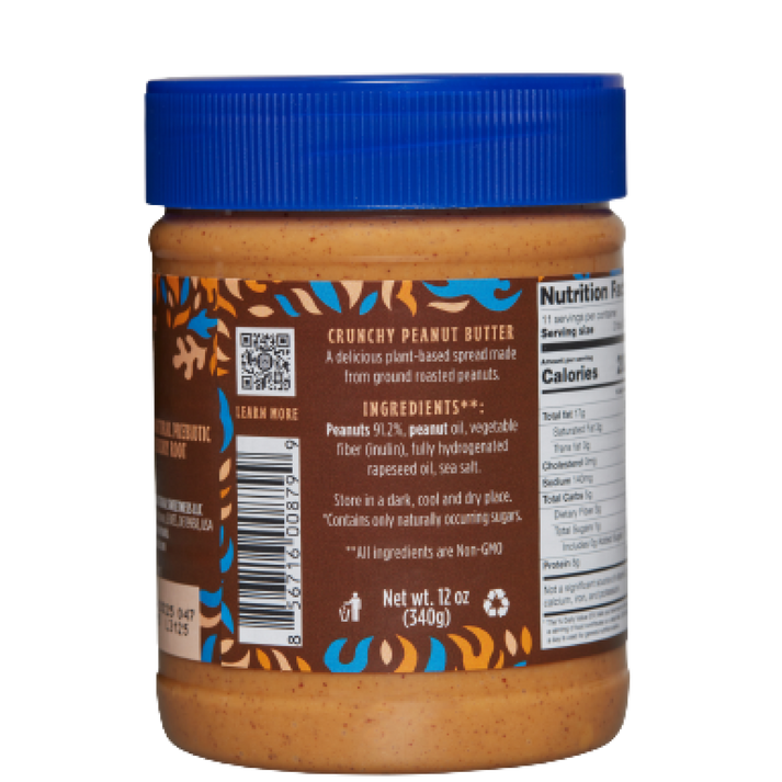 Good Good Crunchy Peanut Butter - No Added Sugar 12oz - High-quality Peanut Butter by Good Good at BariatricPal Store