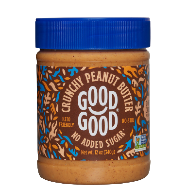 Good Good Crunchy Peanut Butter - No Added Sugar 12oz - High-quality Peanut Butter by Good Good at BariatricPal Store