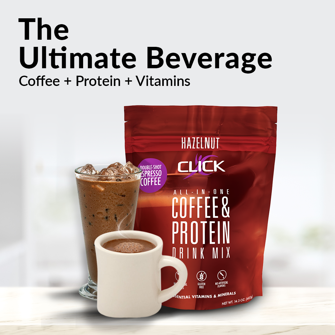 Click Coffee & Protein Powder Bag - Hazelnut - High-quality Coffee by Click at BariatricPal Store