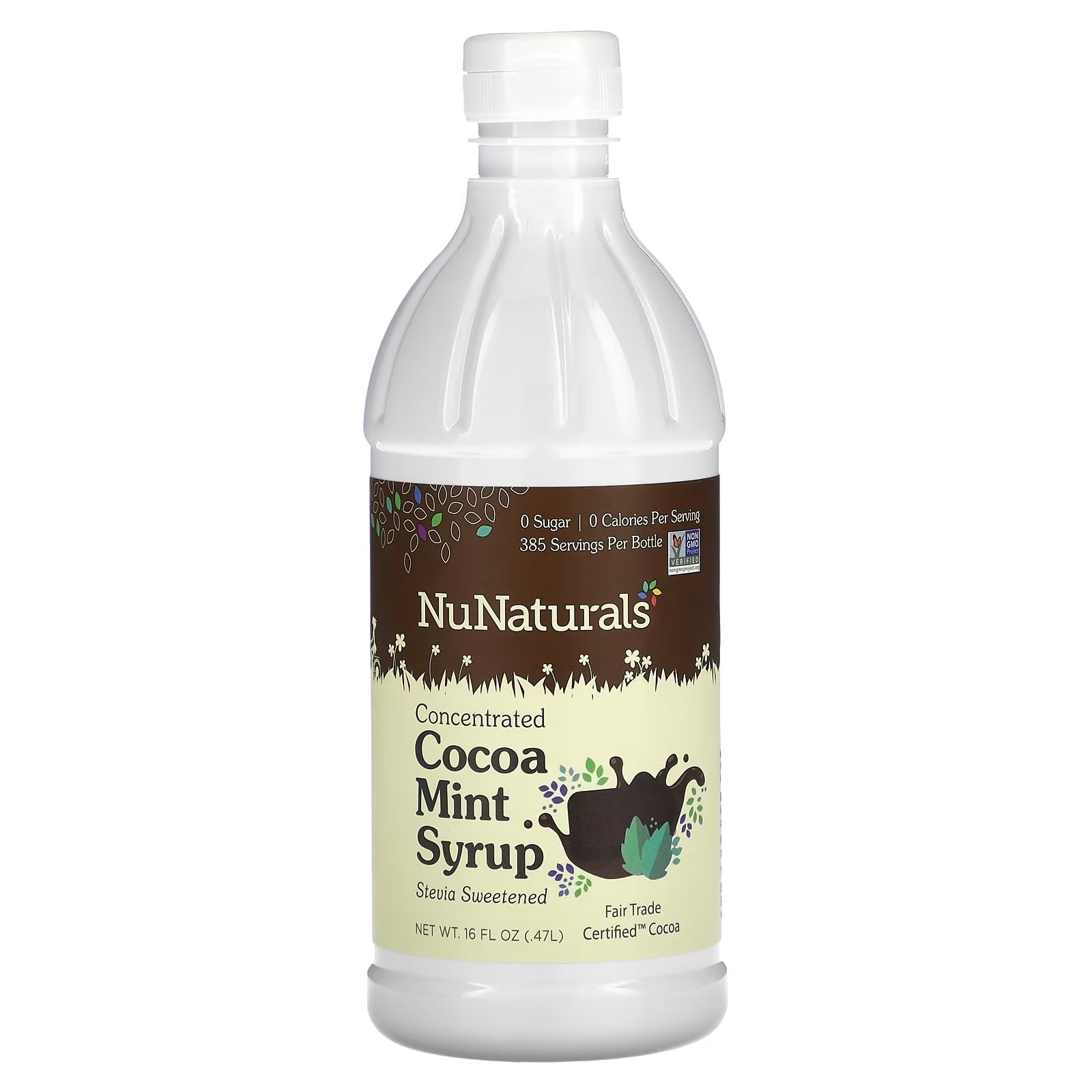 NuNaturals NuStevia Cocoa Mint Syrup 16 fl oz. - High-quality Sweeteners by NuNaturals at BariatricPal Store