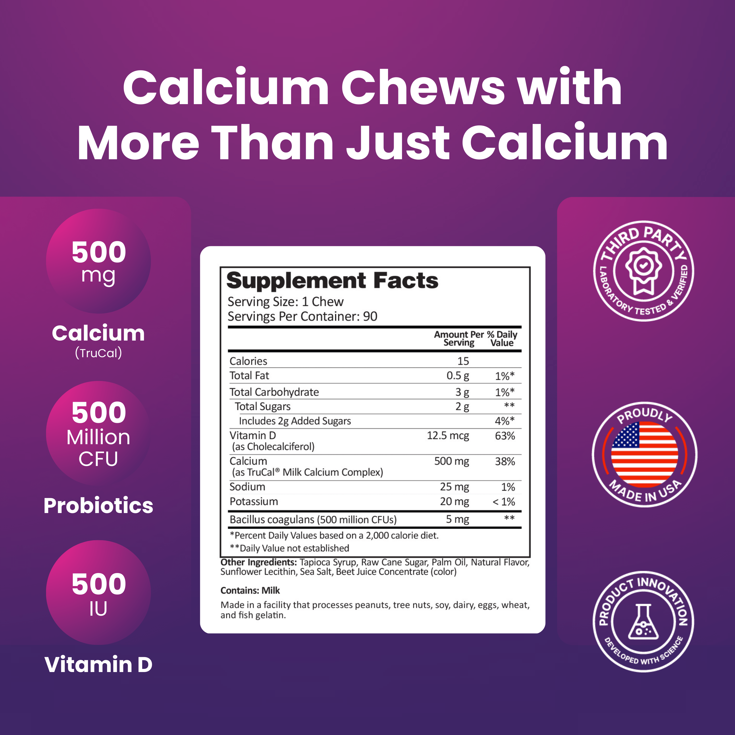 ProCare Health Calcium Soft Chew 500mg - Dinner Mint