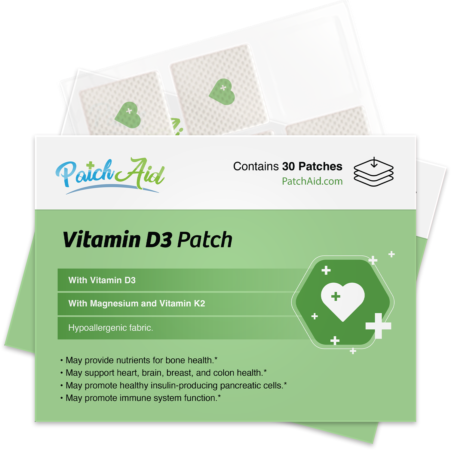 Vitamin D3 with K2 Vitamin Patch by PatchAid