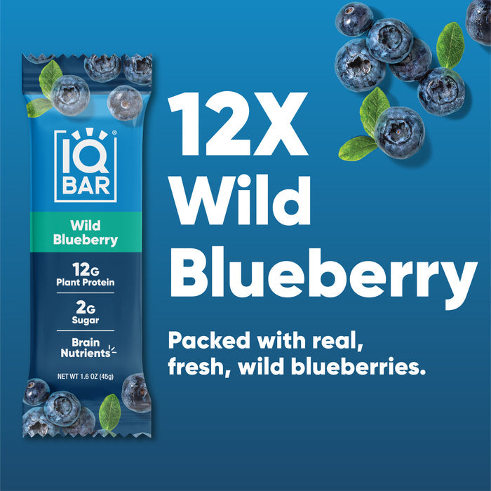 IQBar Vegan and Keto Protein Bars - Wild Blueberry - High-quality Protein Bars by IQBar at BariatricPal Store