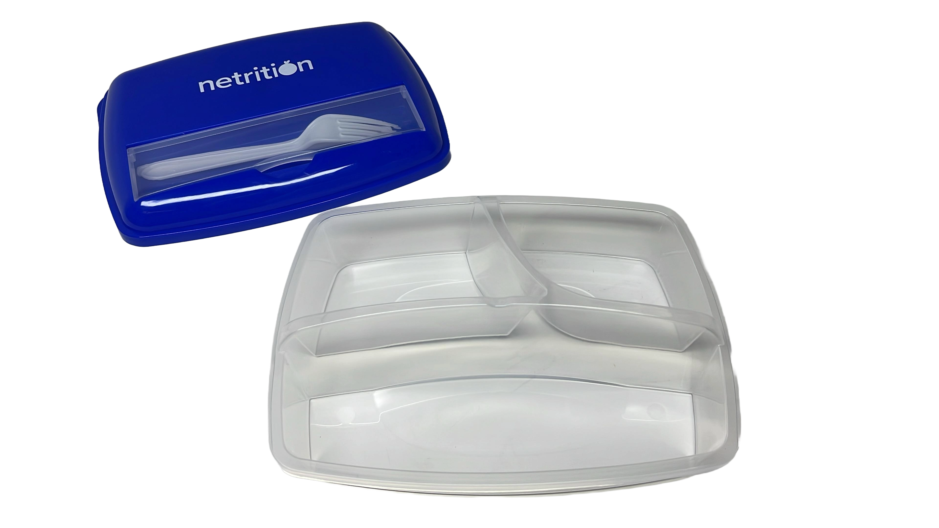 3-Compartment Microwavable Bento Box with Fork and Knife by Netrition