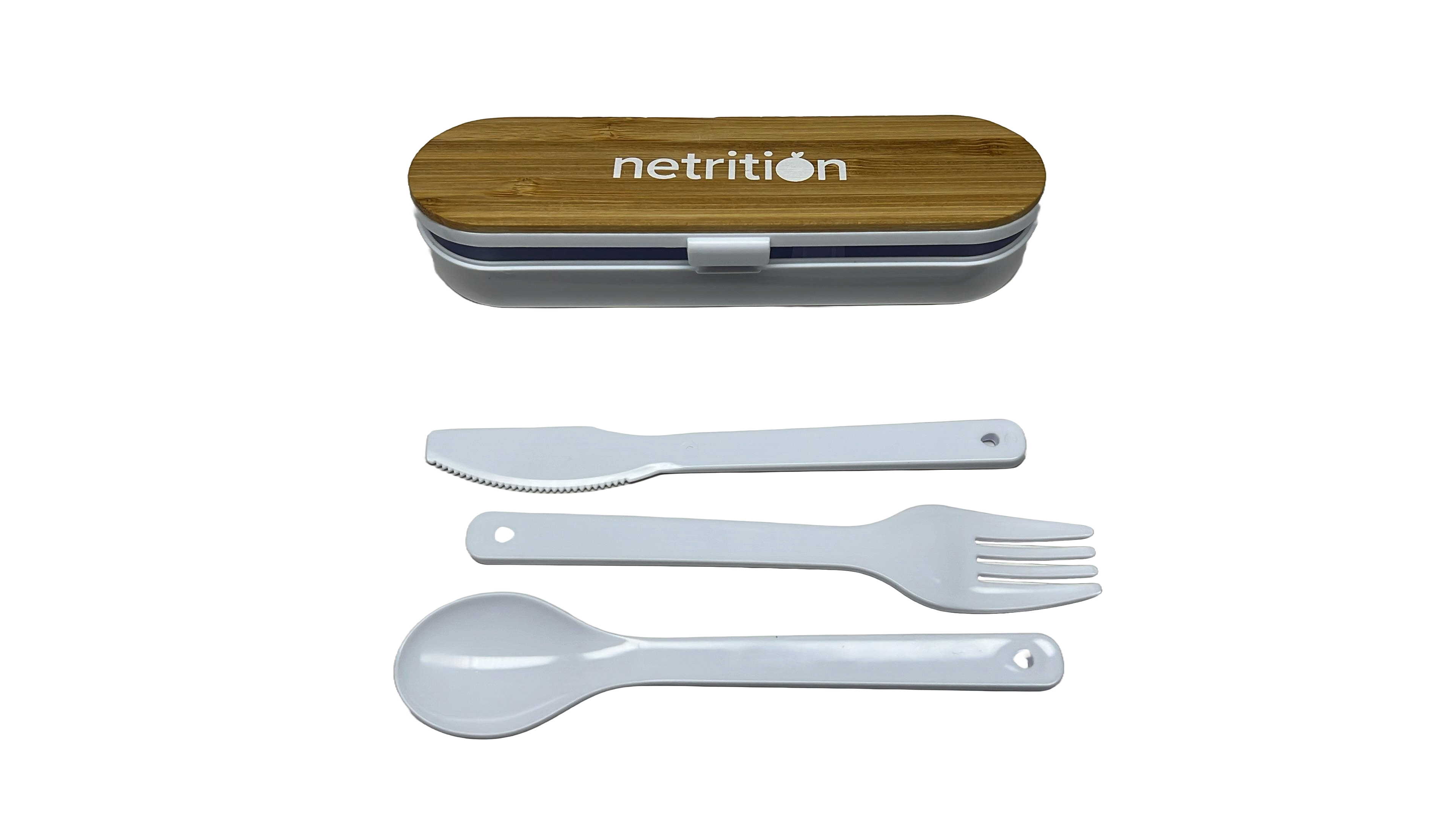 Reusable Cutlery Set and Expandable Steel Straw with Bamboo Case by Netrition