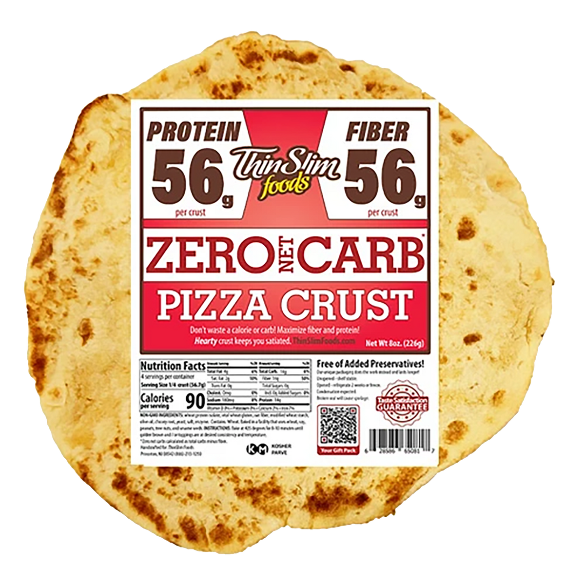 ThinSlim Foods Zero Net Carb Pizza Crust, 8oz Thick Crust, Single Pack