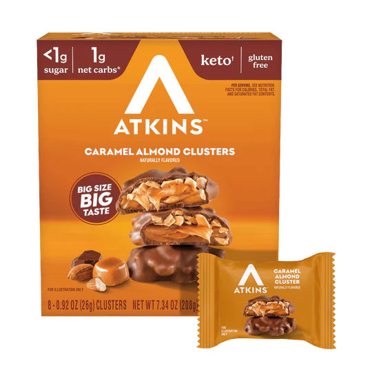 #Flavor_Caramel Almond Clusters #Size_One Box