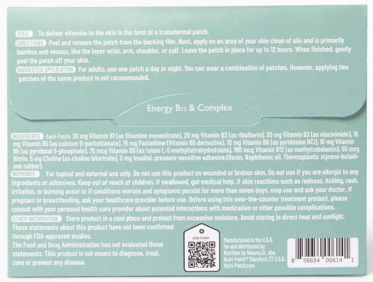 NutriPatch B12 & Complex Topical Patch