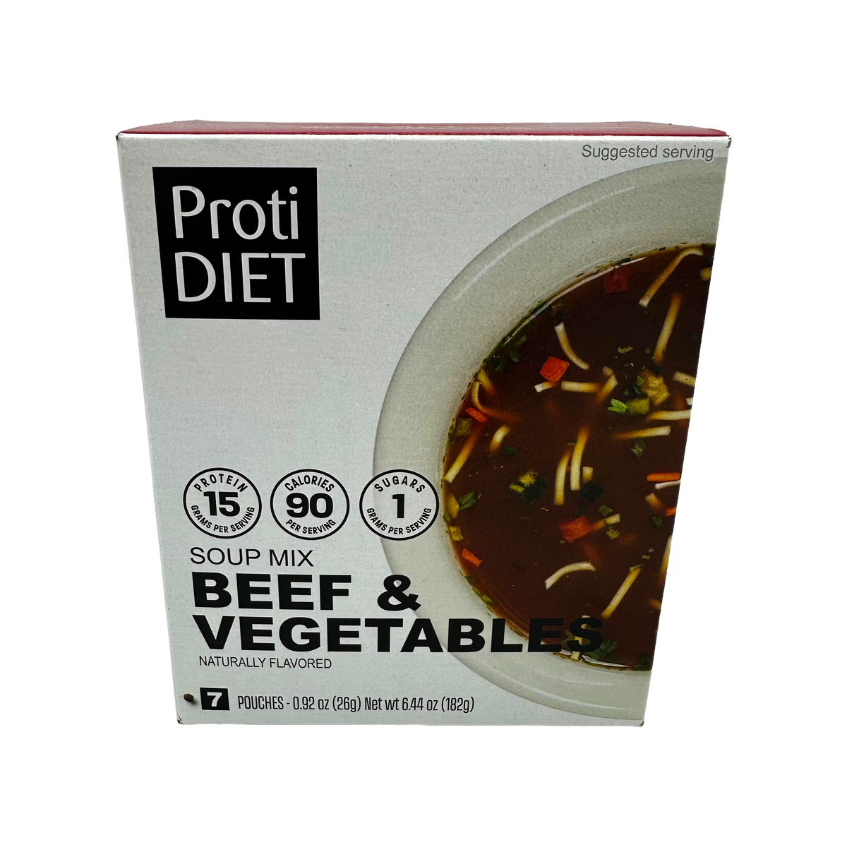 Proti Diet Protein Soup Mix, Beef Vegetable, 7 Pouches, 1-Pack