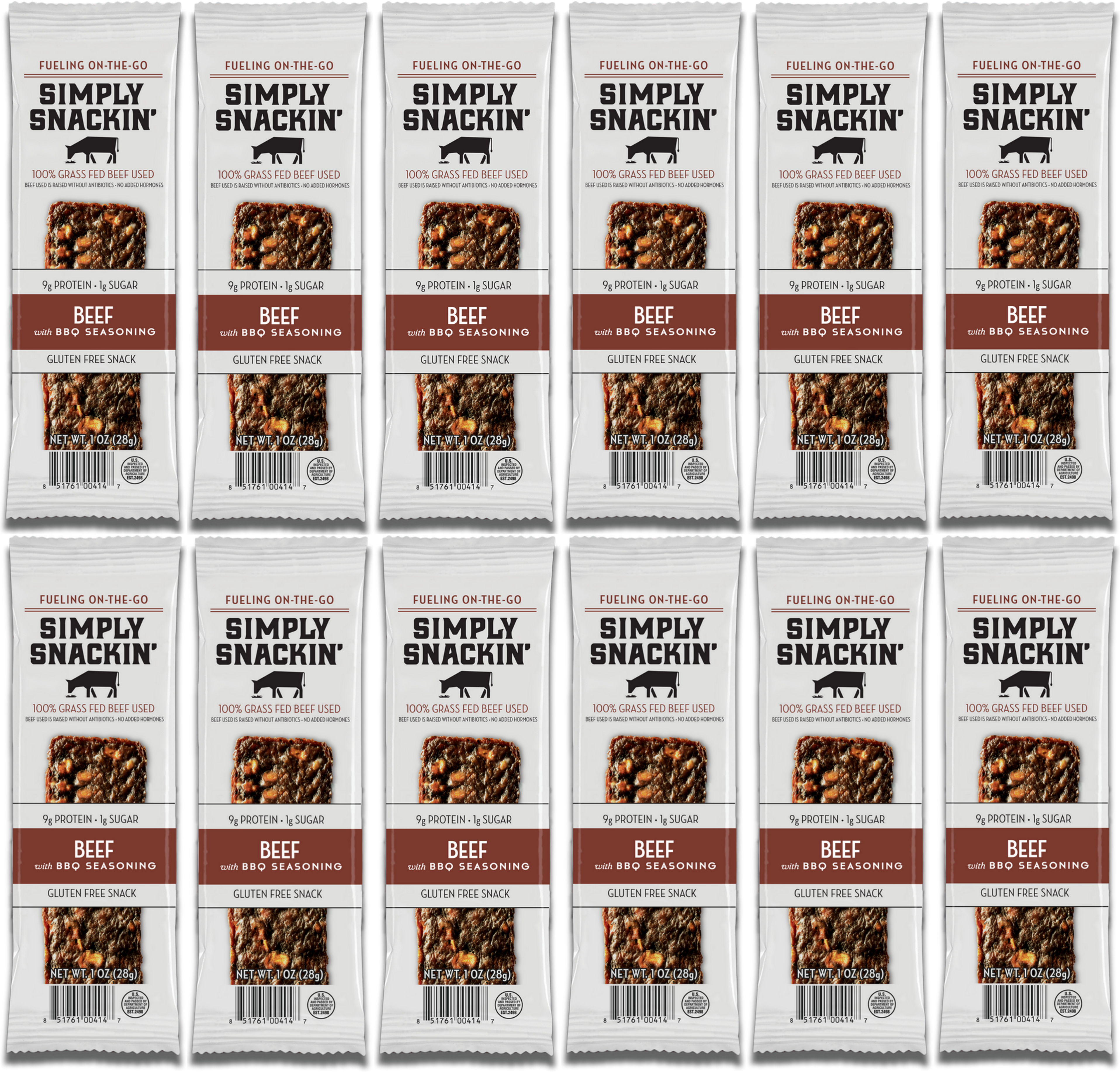 Simply Snackin' Beef Protein Snack - Beef with BBQ Seasoning