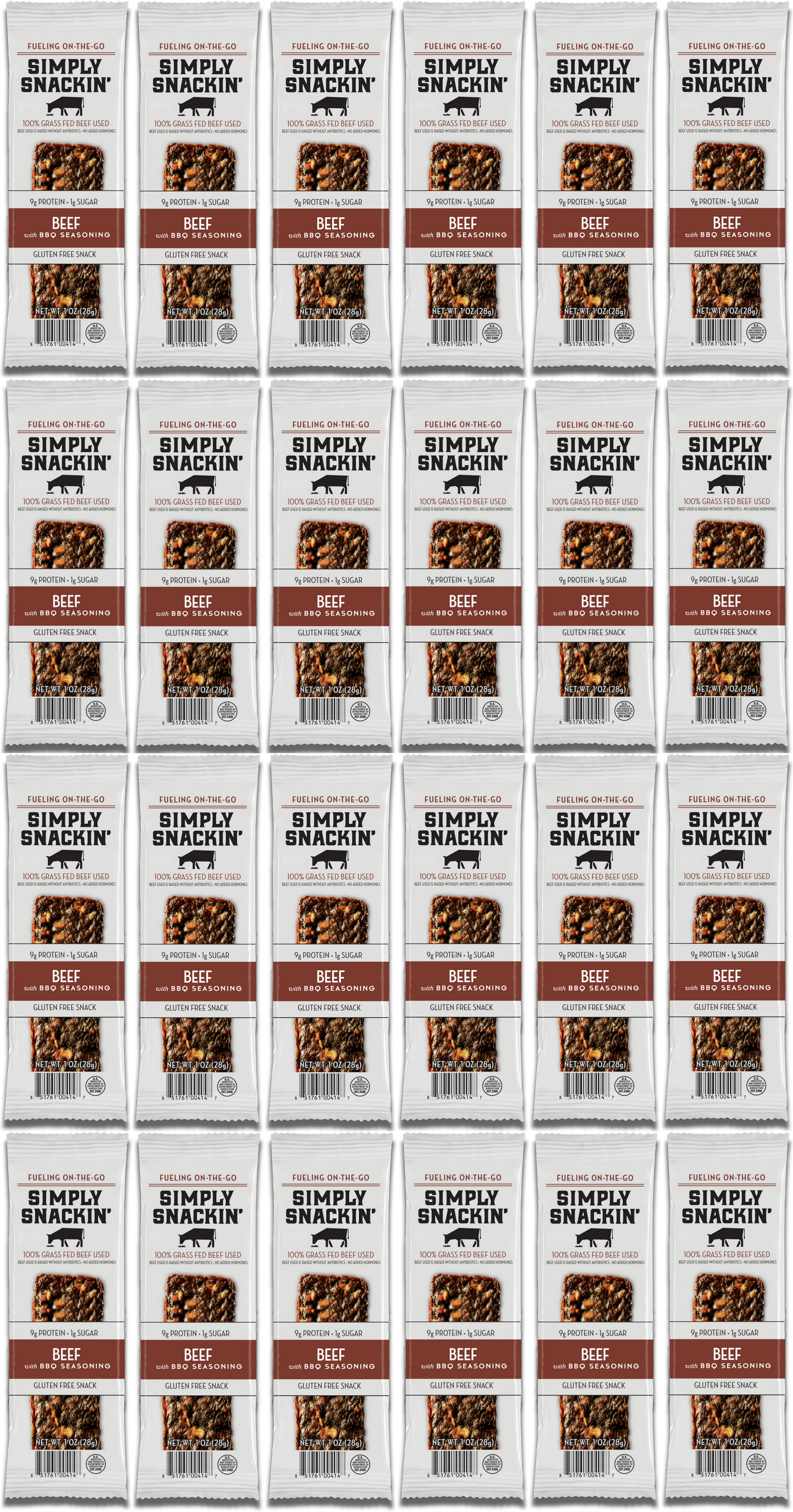 Simply Snackin' Beef Protein Snack - Beef with BBQ Seasoning