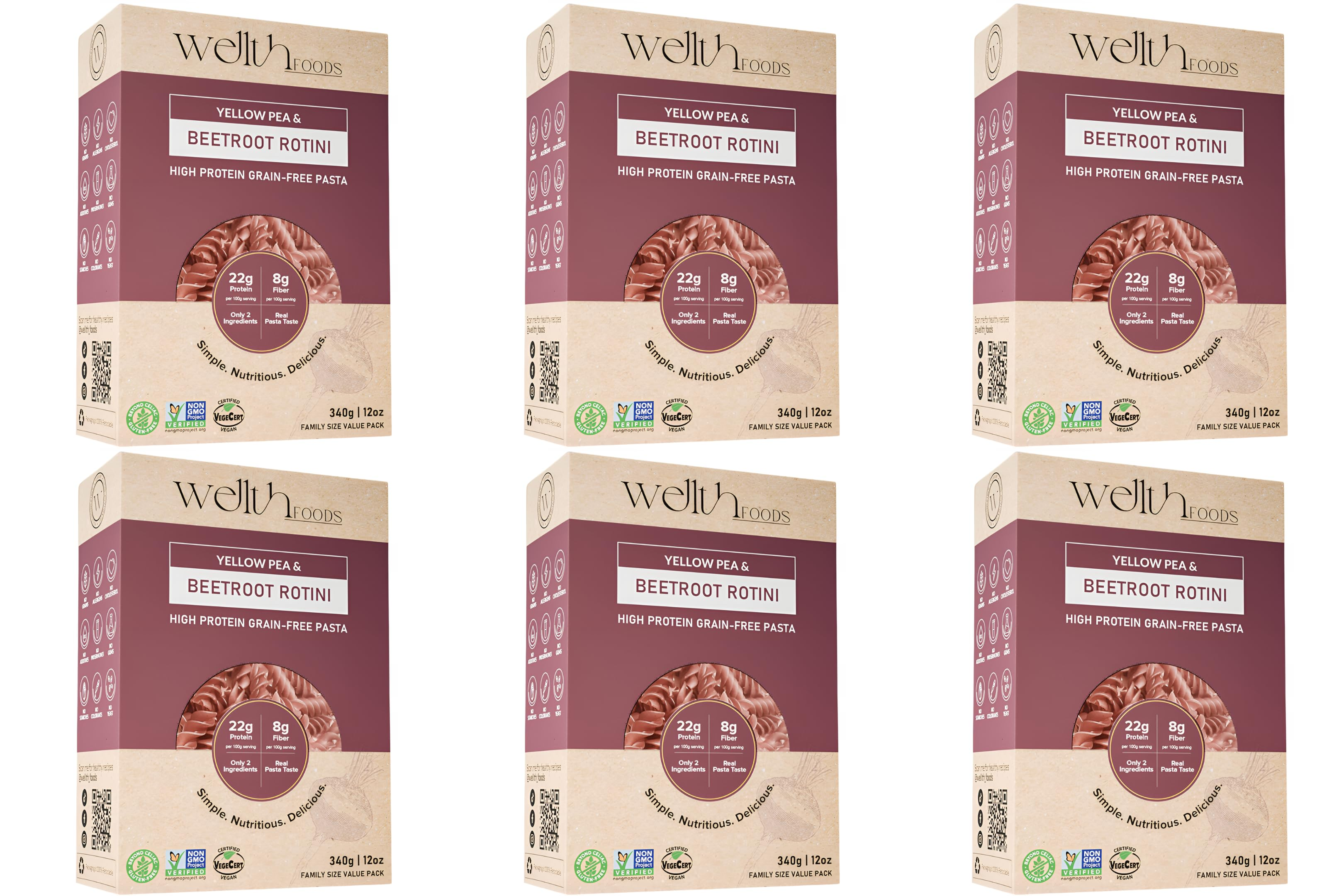 #Flavor_Beetroot Rotini, 12oz #Size_6-Pack