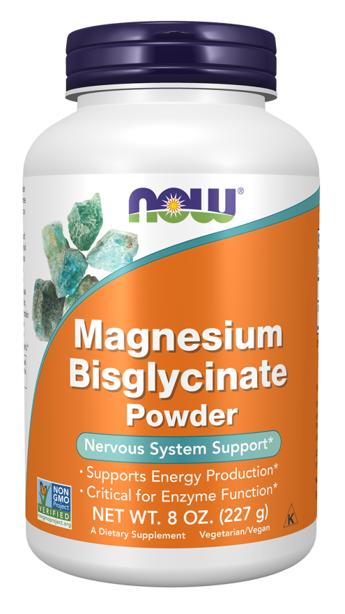 NOW Magnesium Bisglycinate Powder, 8oz.