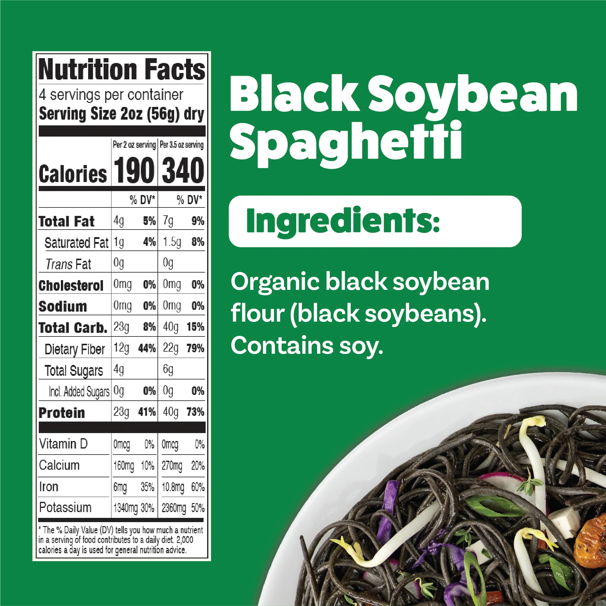 Explore Cuisine Organic Black Bean Spaghetti 8 oz. (227g)