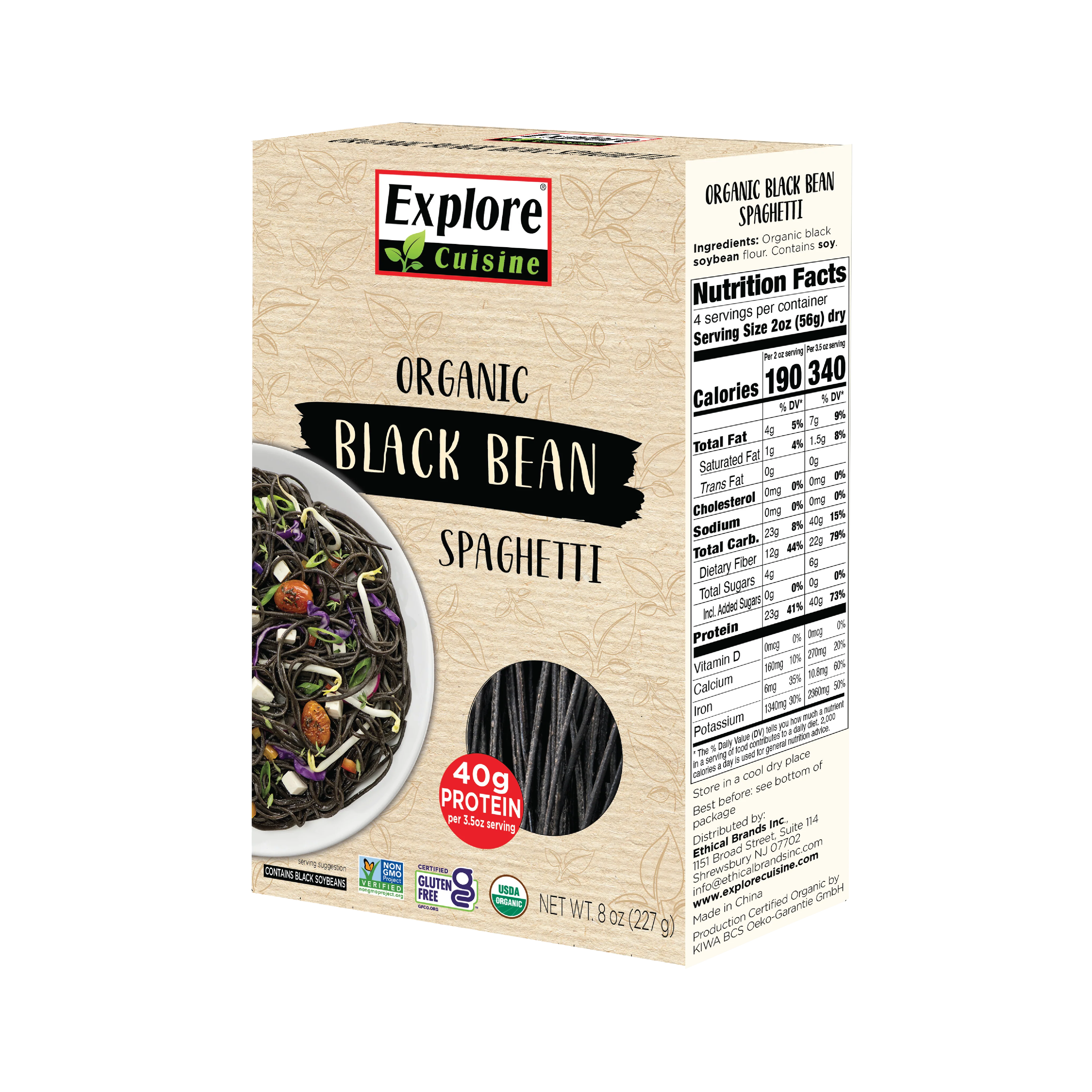 Explore Cuisine Organic Black Bean Spaghetti 8 oz. (227g)