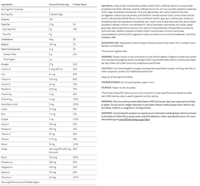 #Flavor_Chocolate #Size_Single Serve Packet