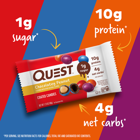 Quest Nutrition Chocolatey Peanut Coated Candies - High-quality Candies by Quest Nutrition at BariatricPal Store
