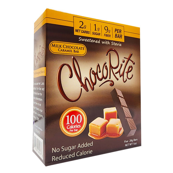 Sugar-Free Milk Chocolate Caramel Bars by ChocoRite - 5/Box - High-quality Chocolate Bar by HealthSmart at BariatricPal Store