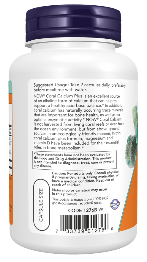 NOW Coral Calcium Plus w/ Magnesium & Vitamin D, 100 capsules