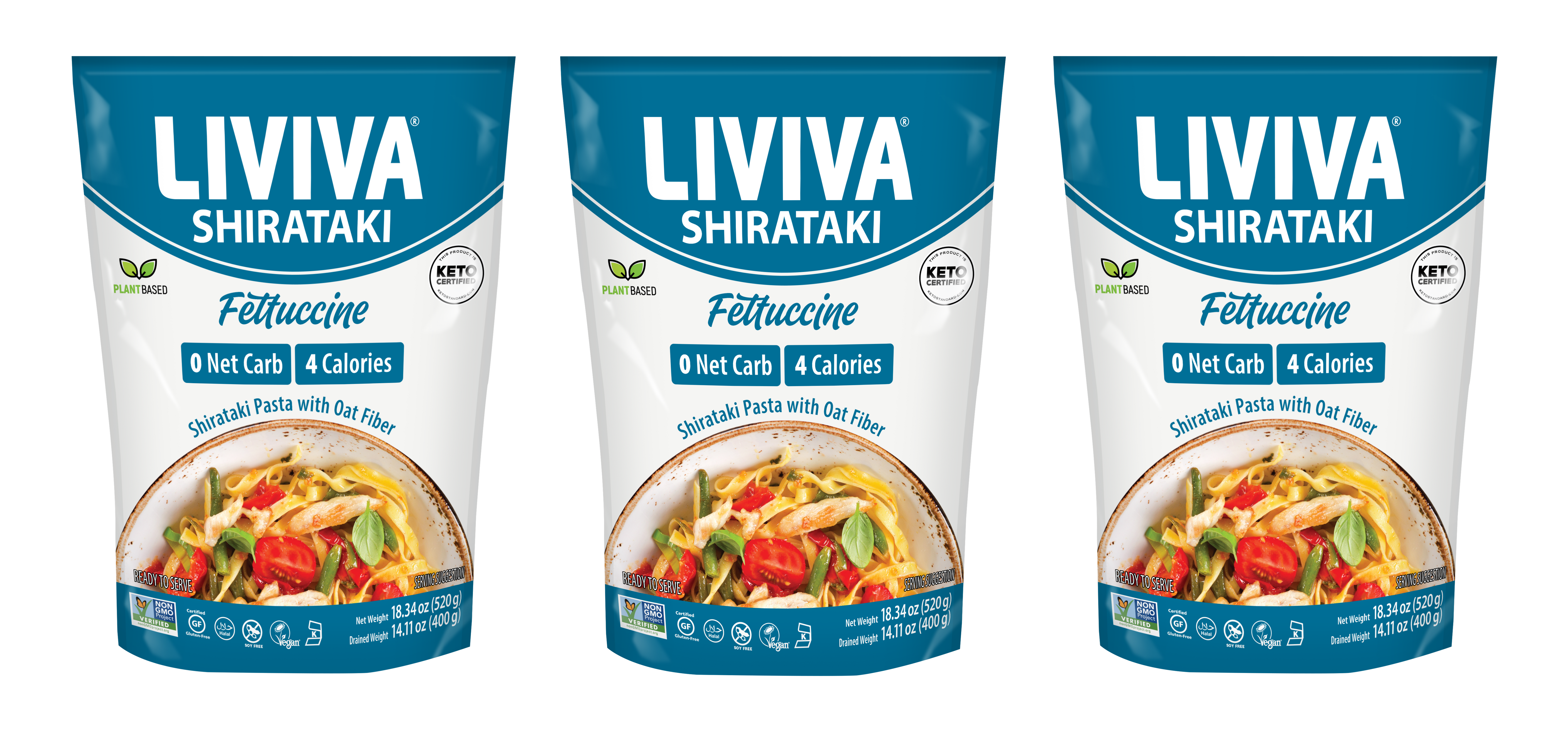 Liviva Organic Shirataki Pasta with Oat Fiber - Fettuccine, 18.34 oz