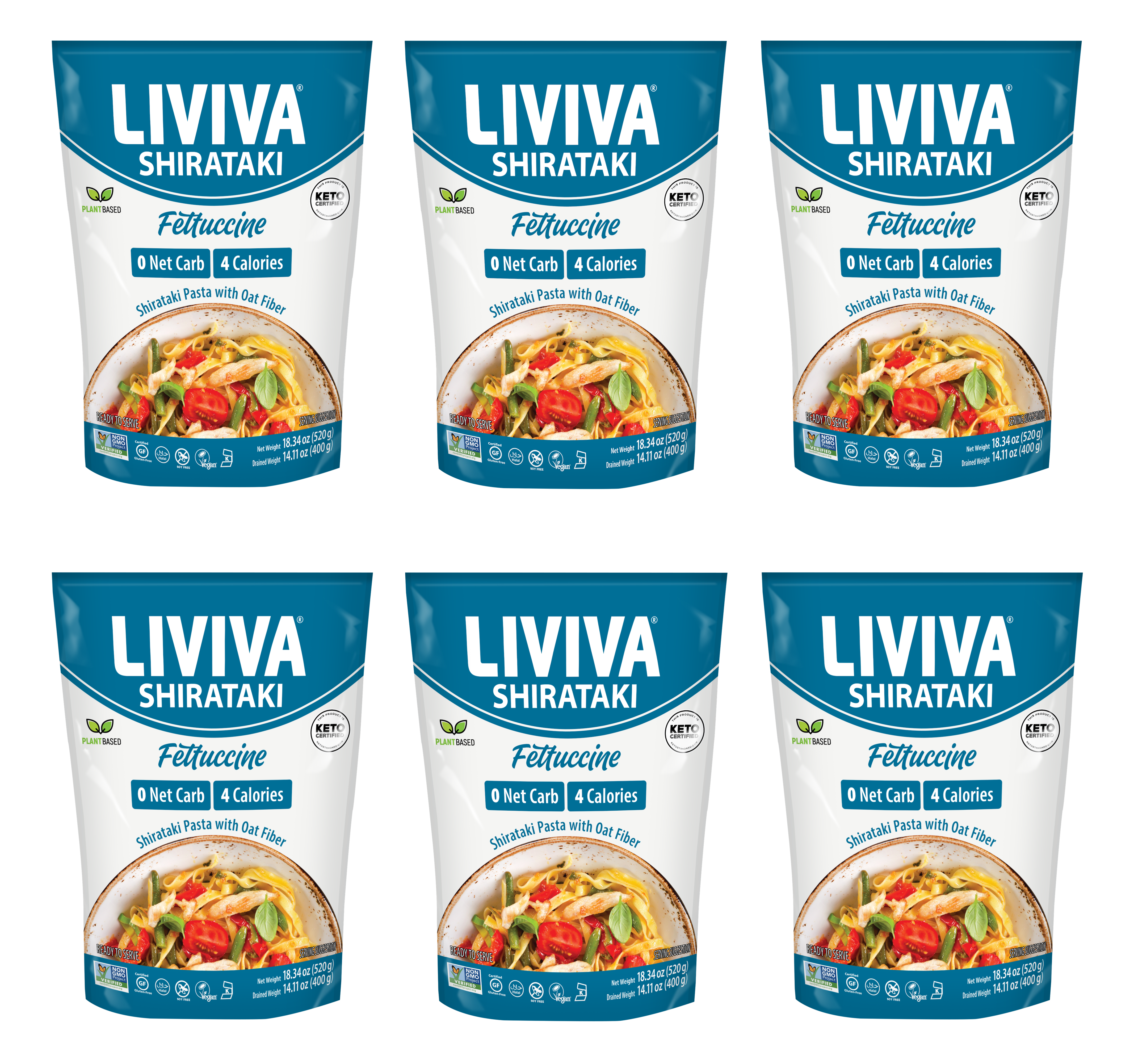 Liviva Organic Shirataki Pasta with Oat Fiber - Fettuccine, 18.34 oz