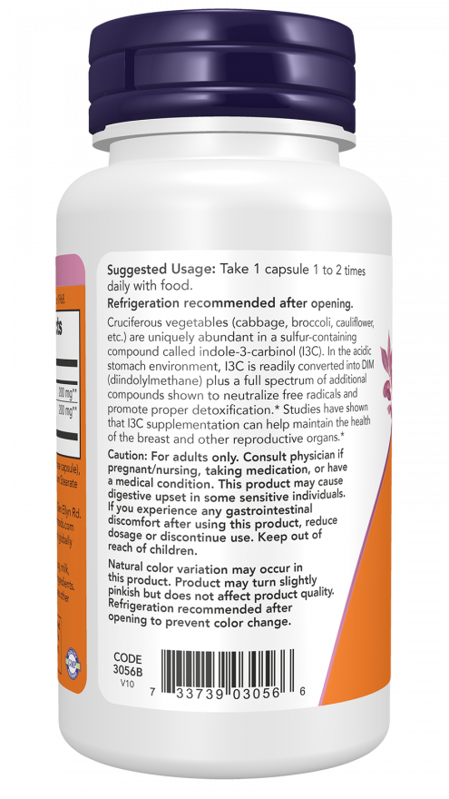 NOW Indole-3-Carbinol 200mg - 60 veg capsules
