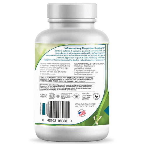 Inflame-X Kosher Capsules for Inflammatory Response & Pain Support by Zahler - High-quality Joint Support by Zahler at BariatricPal Store