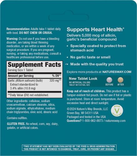 Nature's Way Garlinase 5000 (CLEARANCE: Best by November 30, 2025)