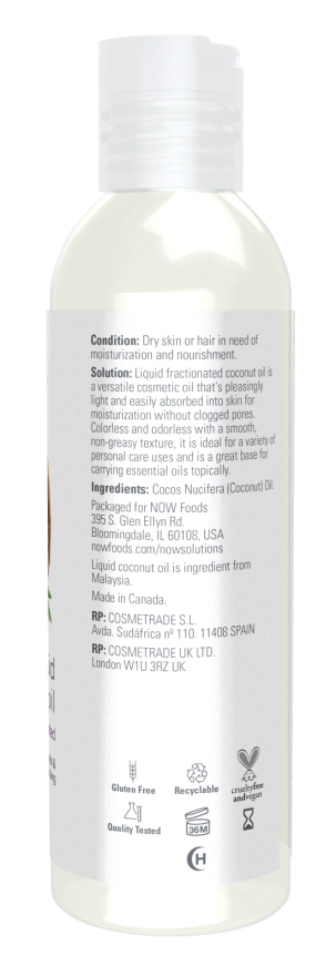 NOW Coconut Oil Liquid, Pure Fractionated 16 fl oz.
