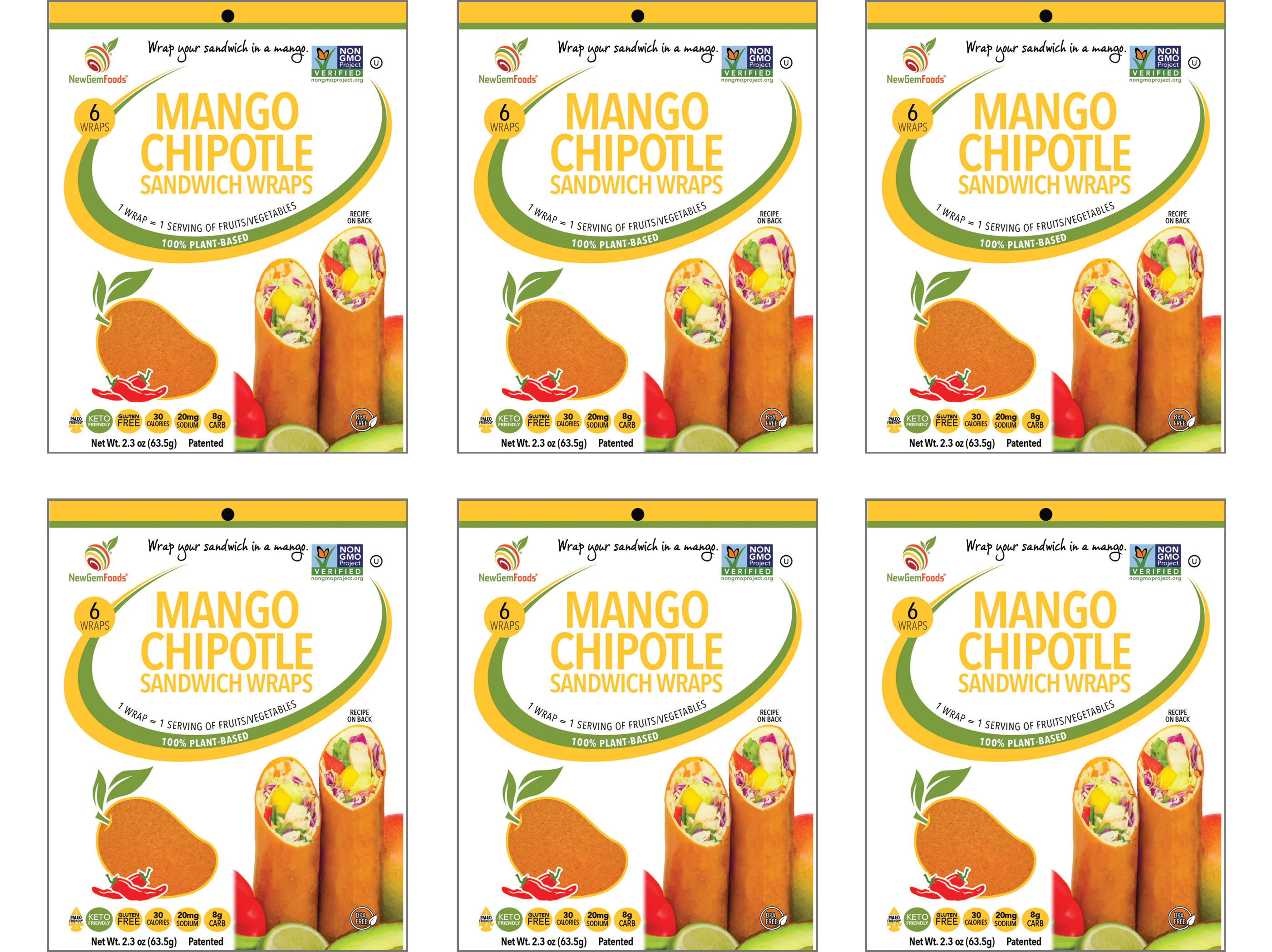 GemWraps Sandwich Wraps by NewGem Foods - Mango Chipotle