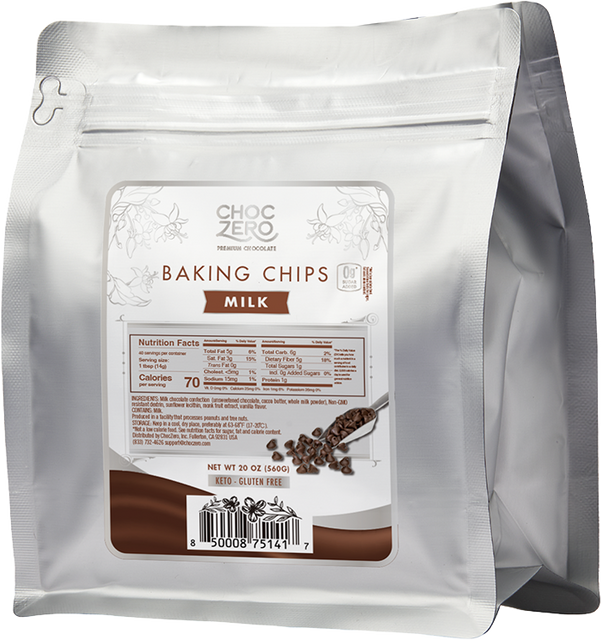ChocZero No Sugar Added Milk Chocolate Baking Chips 20 oz - High-quality Baking Products by ChocZero at BariatricPal Store