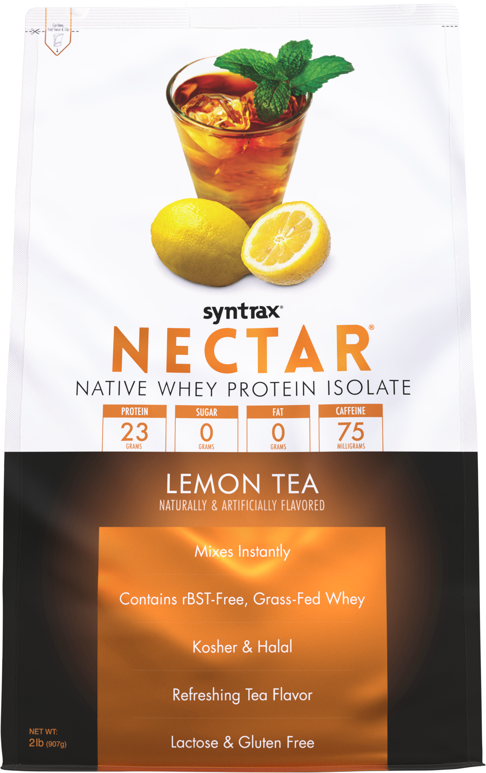 Syntrax Nectar 2lb Protein Powder - Lemon Tea - High-quality Protein Powder Tubs by Syntrax at BariatricPal Store