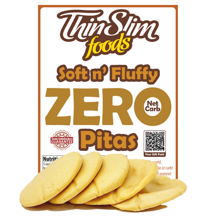 ThinSlim Foods Soft n' Fluffy ZERO Net Carb Pita 5 oz - High-quality Protein Bread by ThinSlim Foods at BariatricPal Store