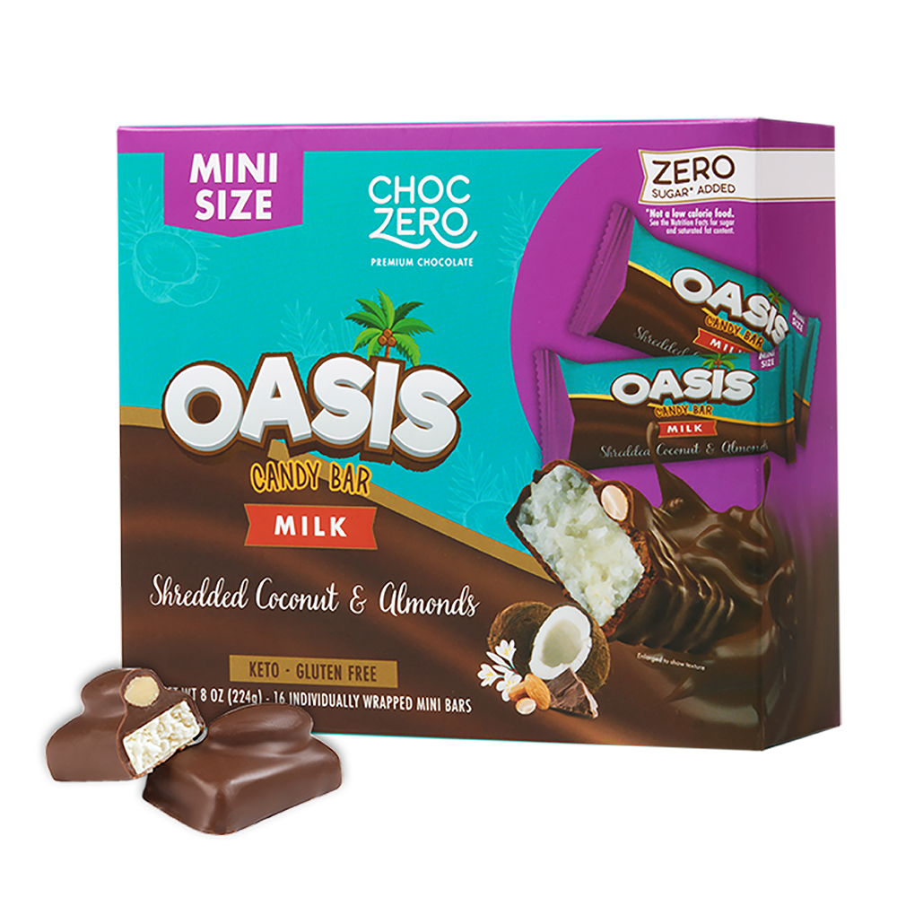ChocZero Oasis Milk Chocolate Candy Bar, 8 oz