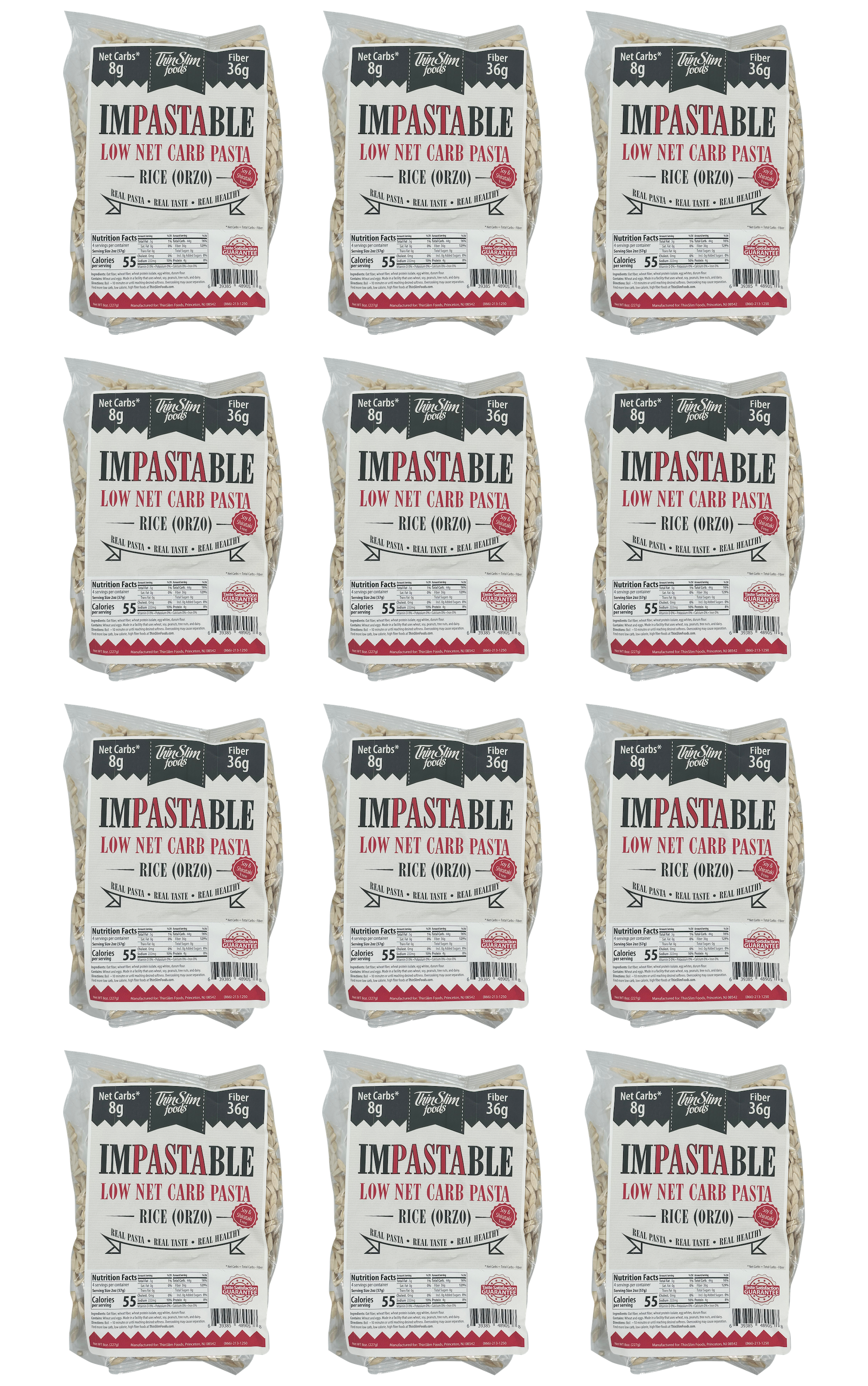 ThinSlim Foods Impastable Low Carb Pasta - Rice (Orzo)