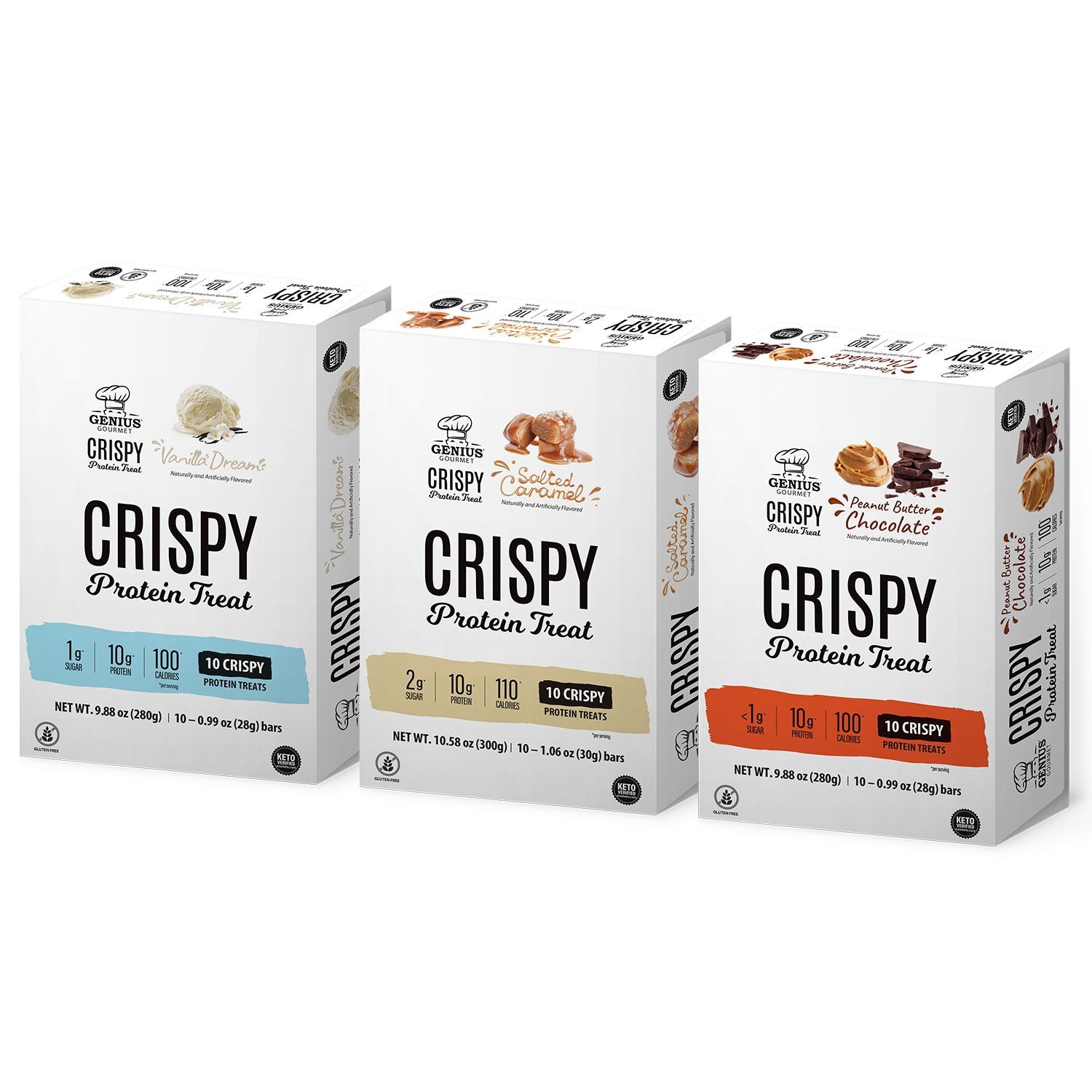 Genius Gourmet Crispy Protein Treat - Variety Pack
