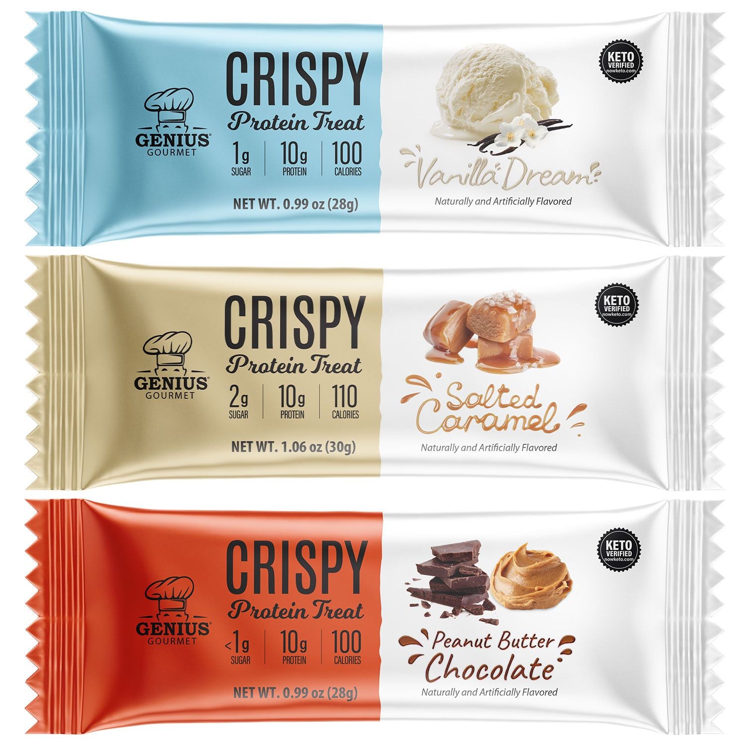 Genius Gourmet Crispy Protein Treat - Variety Pack