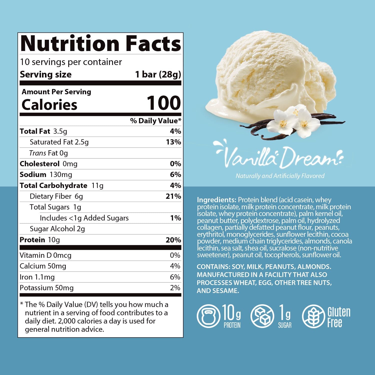 Genius Gourmet Crispy Protein Treat - Vanilla Dream