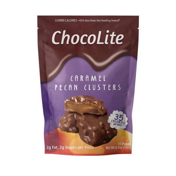 HealthSmart Sweet Nothings/ChocoLite Chocolate Candies - Caramel Pecan Clusters, 11 piece bag