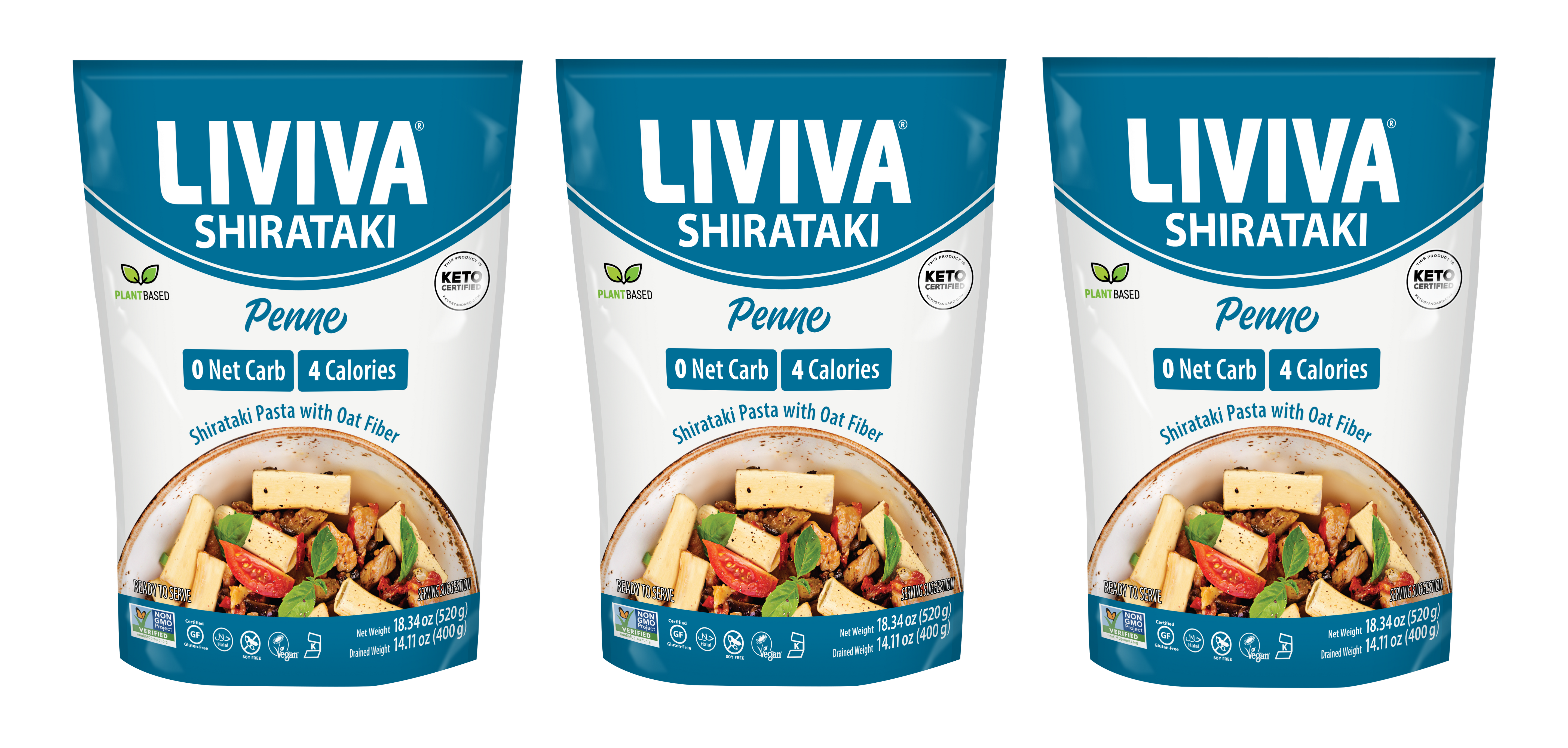 Liviva Organic Shirataki Pasta with Oat Fiber - Penne, 18.34 oz