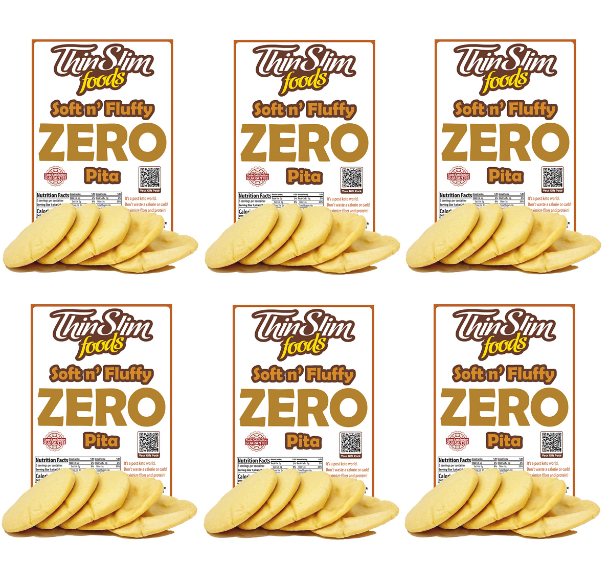 ThinSlim Foods Soft n' Fluffy ZERO Net Carb Pita 5 oz - High-quality Protein Bread by ThinSlim Foods at BariatricPal Store