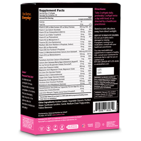 Prenatal +DHA 300 Kosher Softgels by Zahler - High-quality Prenatal by Zahler at BariatricPal Store